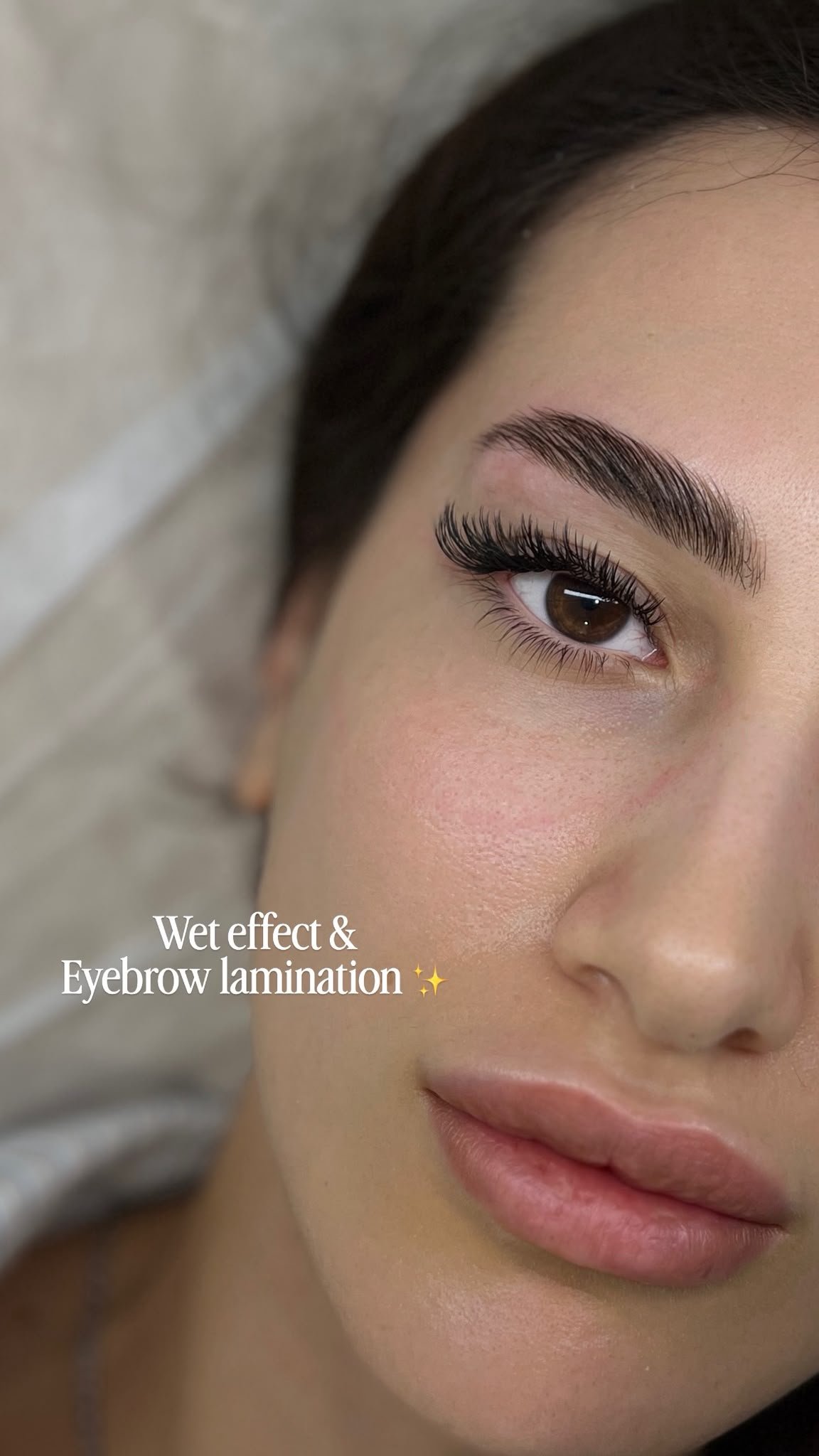 Wet Effect & Brows result created at Lash With Us