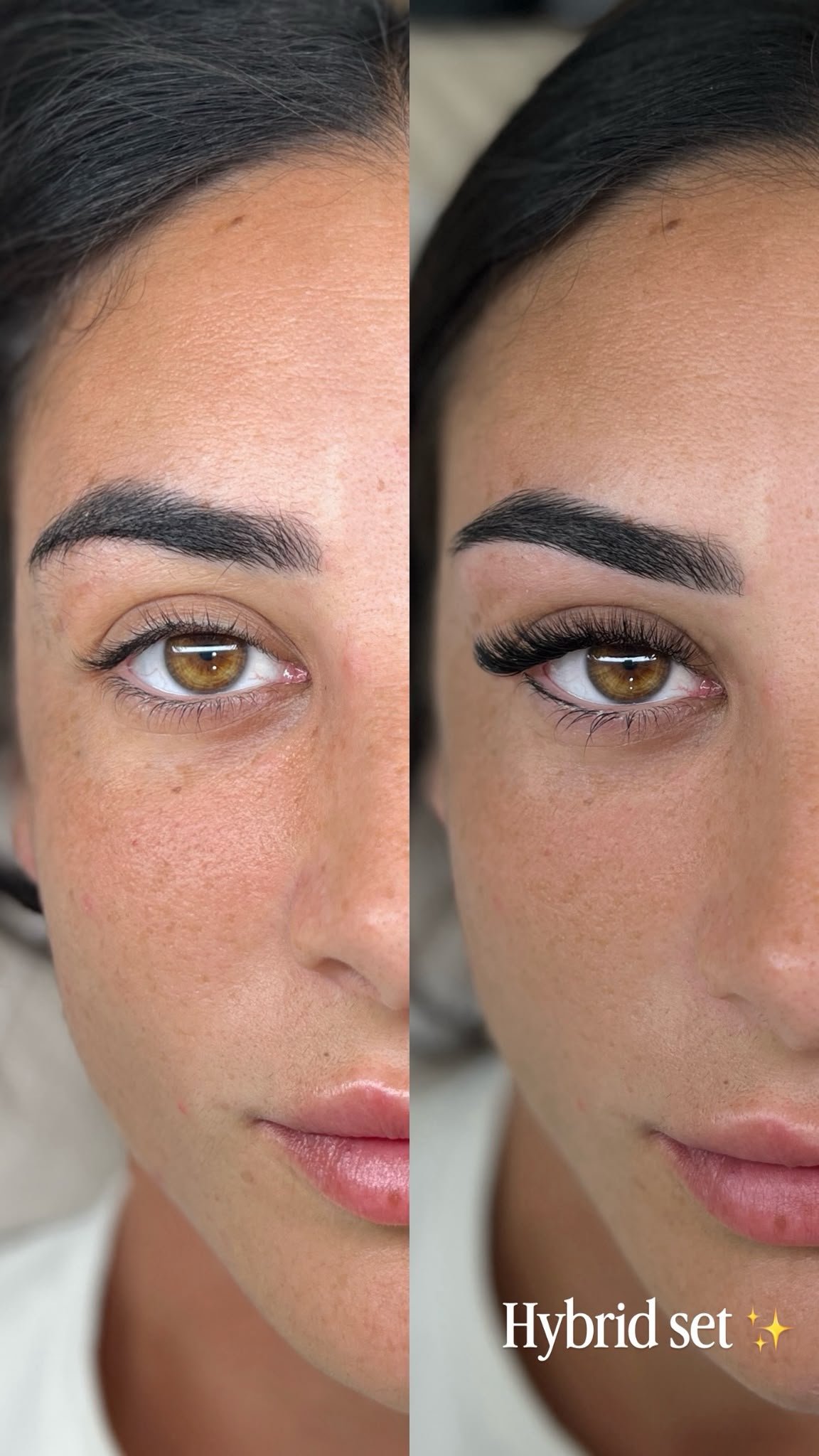 Before and after Hybrid treatment at Lash With Us
