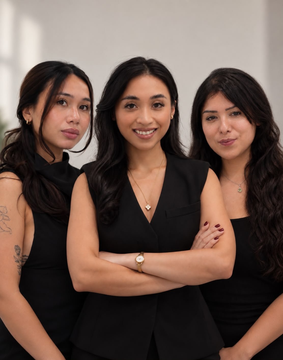 The three Lash With Us beauty artists together in the Barcelona atelier